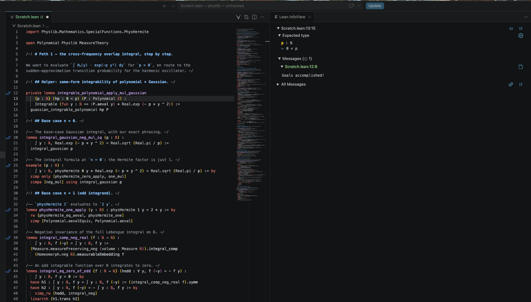 Formally verifying Hermite polynomial identities with Claude